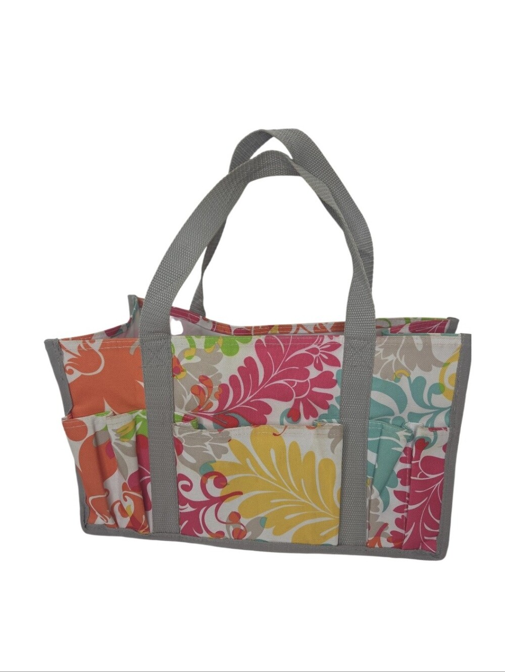 Thirty-One Mini Keep It Caddy Colorful Island Damask Organizer Lunch Picnic Tote